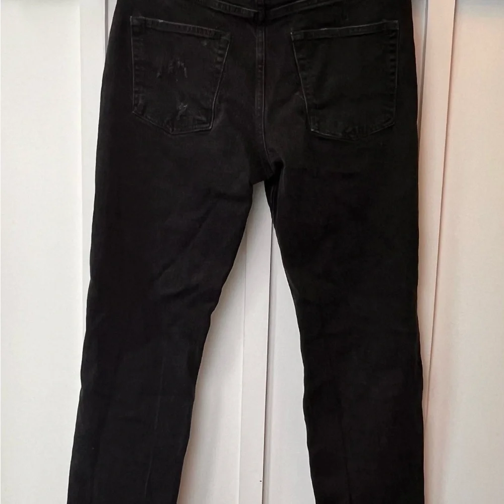 We The Free People Womens Jeans 28 Black Distressed Ripped Button Up Fly Skinny